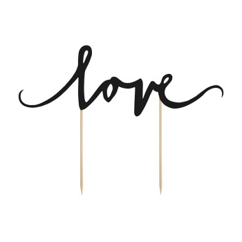 Cake topper scritta Love nero