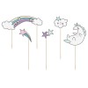 Cake topper "Unicorno" Cm. 13-23,5 - Blister 5 pezzi