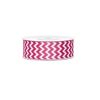 Nastro ribbon zig zag 25 Mm / 10 Mt - Dark Pink