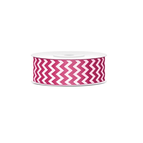 Nastro ribbon zig zag 25 Mm / 10 Mt - Dark Pink