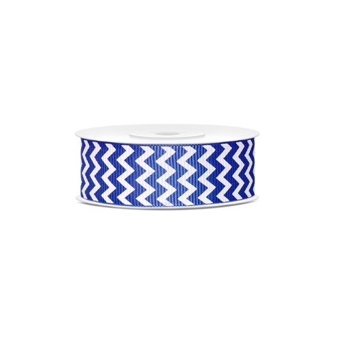 Nastro ribbon zig zag 25 Mm / 10 Mt - Royal Blue