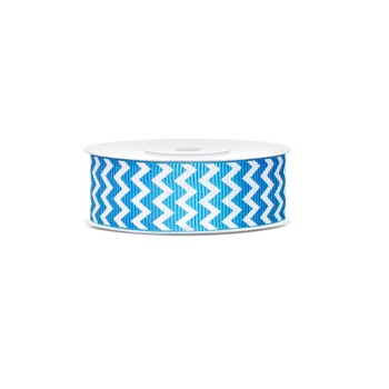 Nastro ribbon zig zag 25 Mm / 10 Mt - Turchese