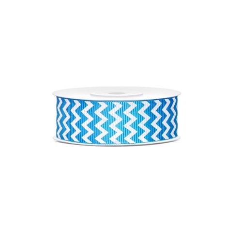 Nastro ribbon zig zag 25 Mm / 10 Mt - Turchese