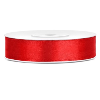 Nastro raso satin 12 Mm / 25 Mt - Rosso
