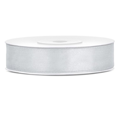 Nastro raso satin 12 Mm / 25 Mt - Silver