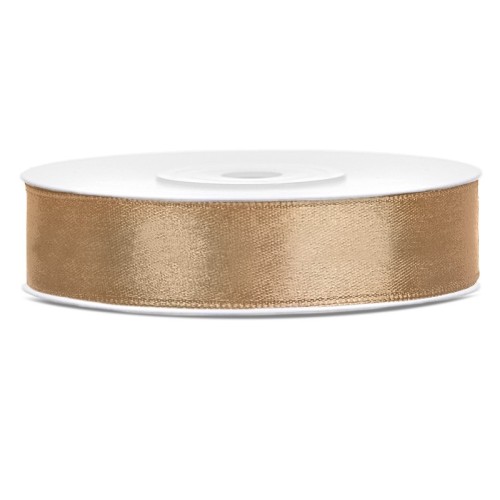 Nastro raso satin 12 Mm / 25 Mt - Light Gold