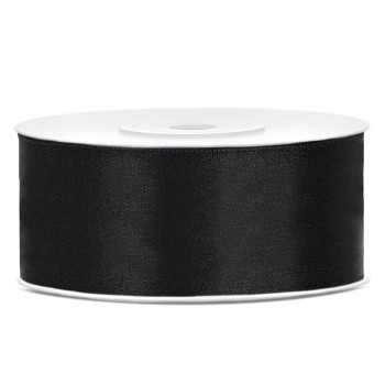 Nastro raso satin 25 Mm / 25 Mt - Nero
