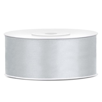 Nastro raso satin 25 Mm / 25 Mt - Silver