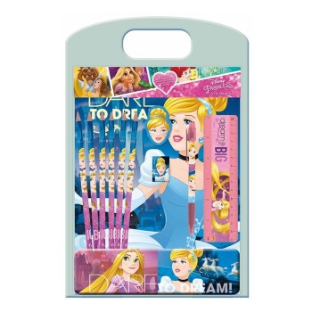 Set accessori scuola con colori Principesse Cm. 23x35