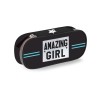 Astuccio ovale con zip "Girl" Cm. 22x9x5