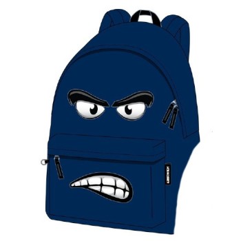Zaino scuola americano Expression "Angry" Blue Cm. 43x33x13