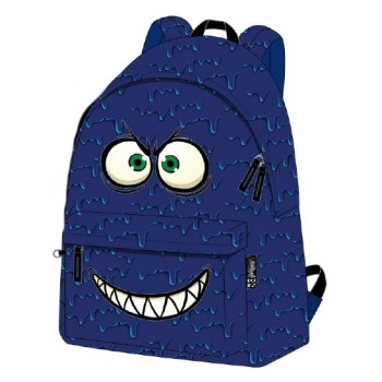 Zaino scuola americano Expression "Scary" Blue Cm. 43x33x13