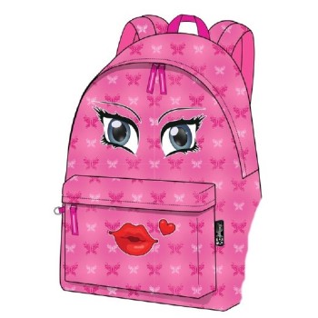 Zaino scuola americano deluxe Delbag "Kiss" Pink Cm. 43x33x13