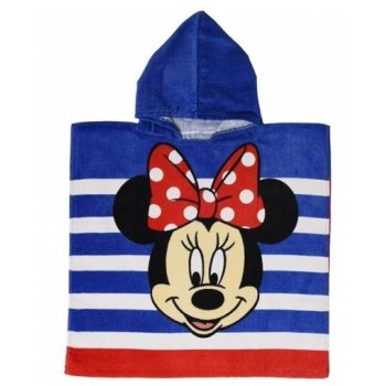 Poncho spugna con cappuccio Minnie blu