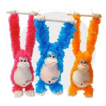 Peluche scimmia sonora appesa con sensore di movimento Cm. 18