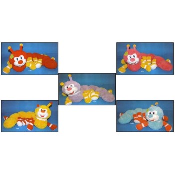Peluche bruco steso pelo riccio multicolor Cm. 65