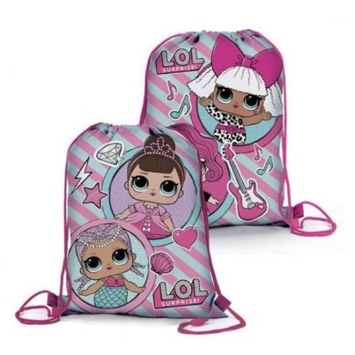 Sacca nylon con laccetti fronte/retro LOL Surprise "What's the Buzz"