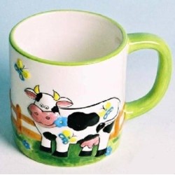 Tazza mug ceramica mucca 3D Cm. 10