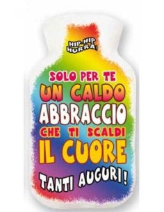 Borsa acqua calda con rivestimento Cm. 15x26 Tanti Auguri