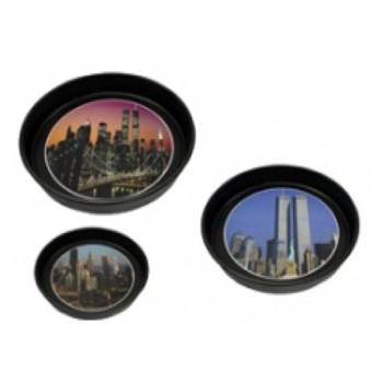 Vassoio rotondo latta New York Cm. 34