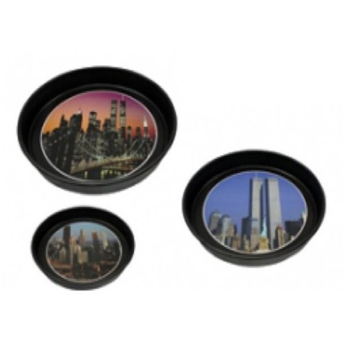 Vassoio rotondo latta New York Cm. 34
