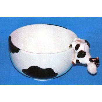 Scodella ceramica mucca con applicazione 3D