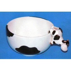 Scodella ceramica mucca con applicazione 3D