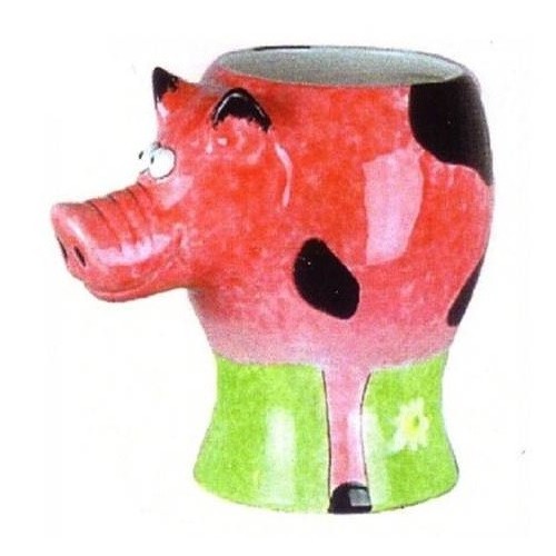 Tazza mug ceramica maiale con impugnatura 3D