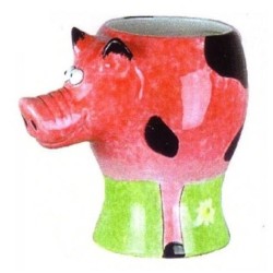 Tazza mug ceramica maiale con impugnatura 3D