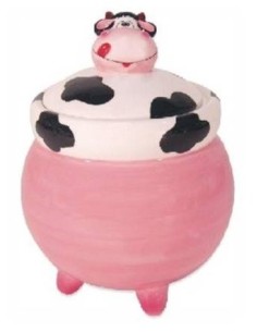 Barattolo ceramica mucca con tappo 3D piccolo