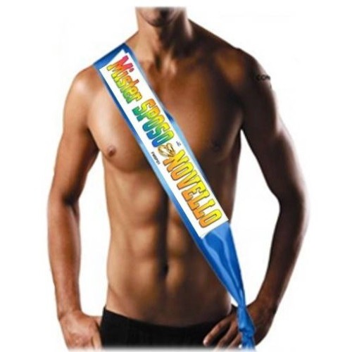 Fascia in tessuto umoristica "Mister Sposo Novello"