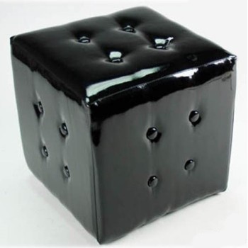 Puff imbottito trapuntato Cm. 32x32x32 - Nero