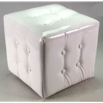 Puff imbottito trapuntato Cm. 32x32x32 - Bianco
