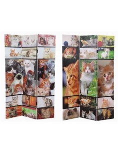 Separè bifacciale 3 pannelli gatti Cm. 180x135