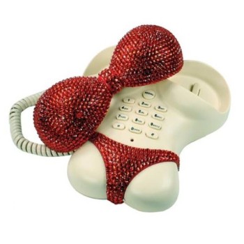 Telefono fisso "Body" con strass Cm. 13x18x7