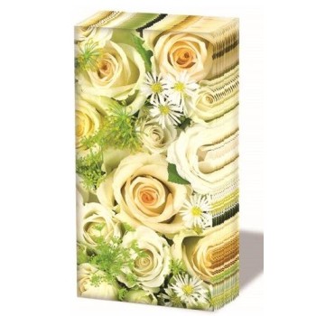 Fazzoletti di carta deluxe "Flower" 4 veli Cm. 22x22 - Set 10 pezzi