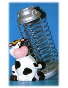 Porta cd barile latte resina Mucca