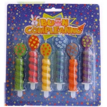 Candeline per torta torciglione palloncini