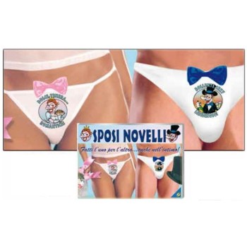 Set 2 slip "Sposi Novelli" lui e lei