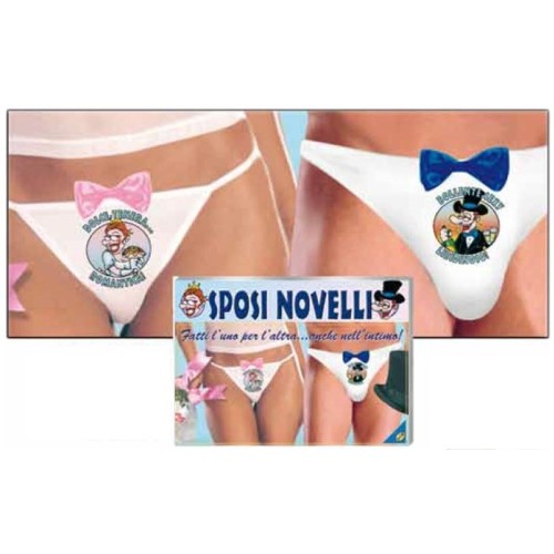 Set 2 slip "Sposi Novelli" lui e lei