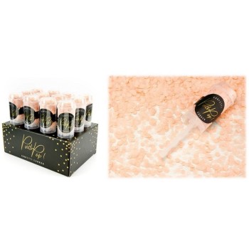 Tubo spara confetti di carta "Push Pop" - Confetti 8 mm. - Colore: Pesco