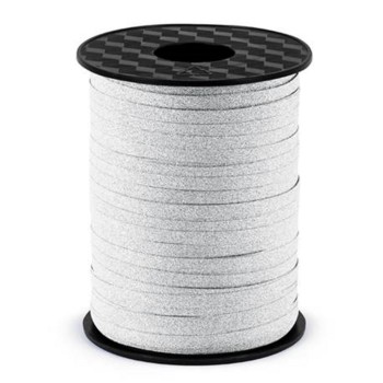 Nastrino glitterato 5 mm. - 225 Mt. - Silver
