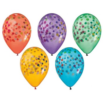 Palloncini lattice grandi Cm. 33 "Confetti Color" - Blister 3 pezzi