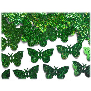 Confetti Holographic "Farfalle" Green - 15gr