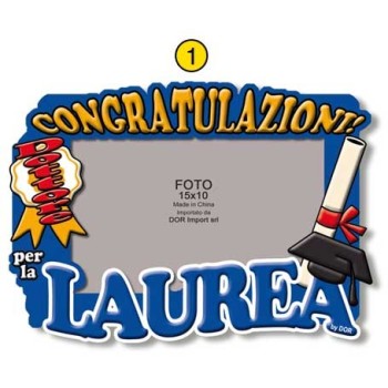 Portafoto gommato pvc Cm. 10x15 - Laurea