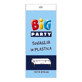 Tovaglia plastica Cm. 137x274 - Celeste