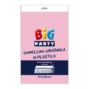 Gonnellino girotavola in plastica Cm. 73x426 - Rosa