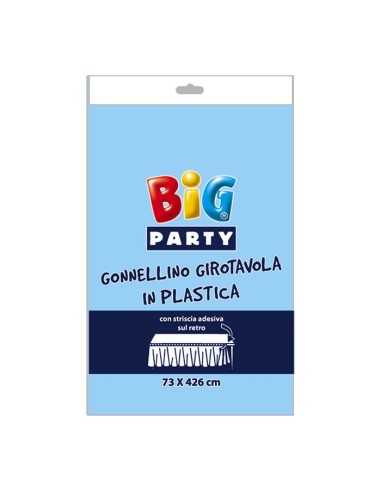 Gonnellino girotavola in plastica Cm. 73x426 - Celeste