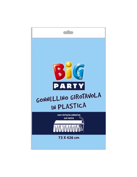 Gonnellino girotavola in plastica Cm. 73x426 - Celeste