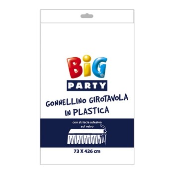 Gonnellino girotavola in plastica Cm. 73x426 - Bianco